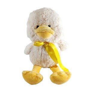 Gitzy Yellow Duck Plush White Yellow Animal Stuffed 12"
